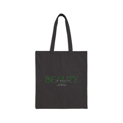 Beauty in Wealth Affirmation Double-sided Cotton Canvas Tote Bag - Stylish and Eco-Friendly