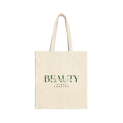 Beauty in Wealth Affirmation Double-sided Cotton Canvas Tote Bag - Stylish and Eco-Friendly